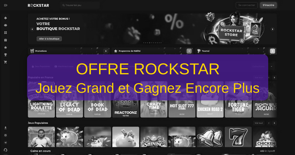 Le bonus de bienvenue de Rockstar Casino en France